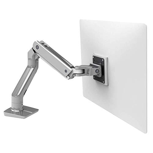 Ergotron – HX Premium Heavy Duty Monitor Arm, Single Monitor VESA Desk Mount – for Flat or Slight Curved Ultrawide Monitors Up to 49 inches, 20 to 42 lbs – Standard Pivot, Polished Aluminum 4