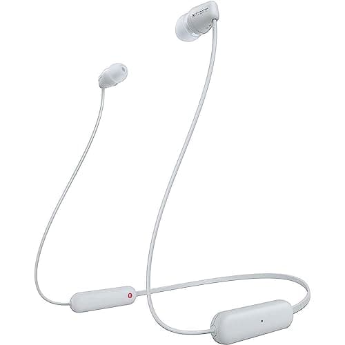 Sony WI-C100 Wireless in-Ear Bluetooth Headphones with Built-in Microphone, White