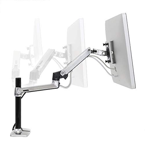Ergotron – LX Monitor Arm, Single Monitor Desk Mount – fits Flat Curved Ultrawide Computer Monitors up to 34 Inches, 7 to 25 lbs, VESA 75x75mm or 100x100mm – Tall Pole, Polished Aluminum 2