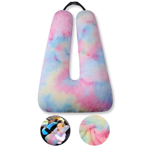 FHSGGP Travel Pillow Car Pillow Kid Car Sleeping The Sleeping Aid for Adults and Kids on Road Trips Kids Travel Pillow Colorful Pink
