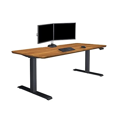 Vari Classic Electric Standing Desk - VariDesk Height Adjustable Sit/Stand Desk - Dual Motor with Memory Presets, Stable Legs - Gaming, Home Office Workstation - 72x30 (Butcher Block/Slate Legs)