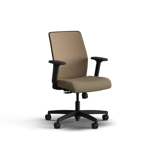 HON Ignition 2.0 Low Back Task Chair, Spectrum Mesh, Standard Synchro-Tilt Control, Office Chair with Lumbar Support, Height and Width Adjustable Arms, Black Frame, Quicksand