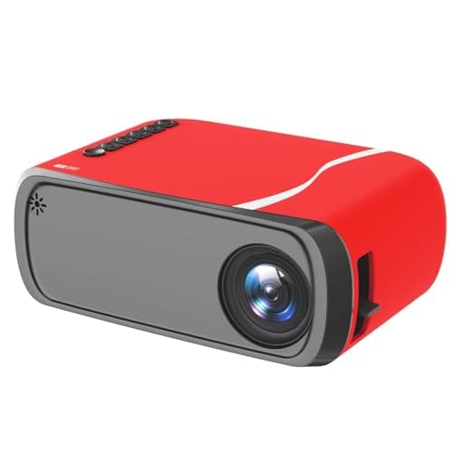 Ohdil Mini Projector with Wifi Portable Projector Support 1080P 170" Mini HD Movie Projector, Outdoor Projector Compatible with Phone/ Tablet/ Laptop/ TV Stick/ PS4/ HDMI/USB - Red Black