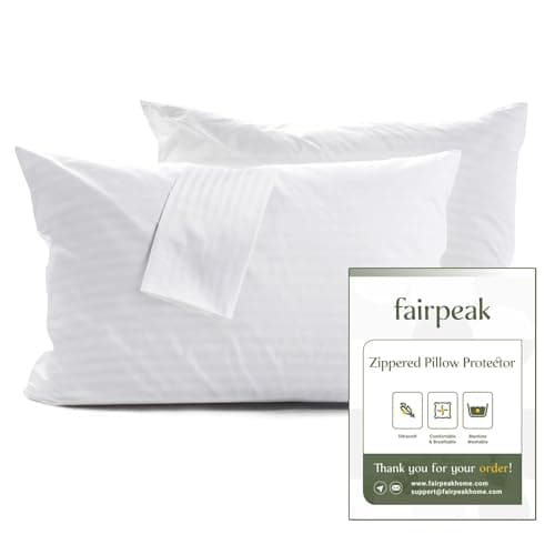 Fairpeak 4 Pack Standard Size Pillow Protectors with Zipper, Oeko-TEX Certified Pillow Covers, Luxury Hotel Quality Pillow Cases, Soft Breathable, Machine Washable, 20 x 26