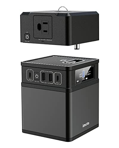 imuto 110V AC Converter 200W-14002 (Cannot Used Alone, Need Match 14001 Mini Solar Power Station 138.3WH for Home Camping Laptop TV Refrigerator)