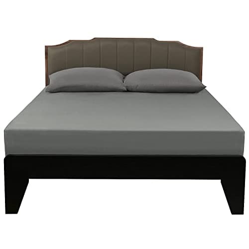 Lirex Cotton Fitted Sheet Full, 300 Thread Count Soft Breathable, 8-10" Deep Pocket Sheet for Hotel Home, Dark Grey