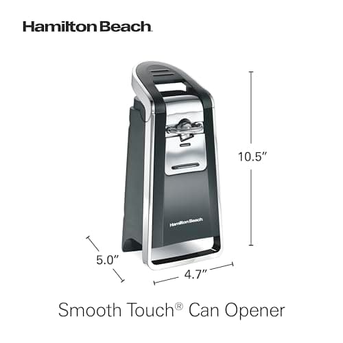 Hamilton Beach Smooth Touch Electric Automatic Can Opener with Easy Push Down Lever, Eliminates Sharp Edges, Opens All Standard-Size and Pop-Top Cans, Extra Tall, Black and Chrome (76606AG) 7