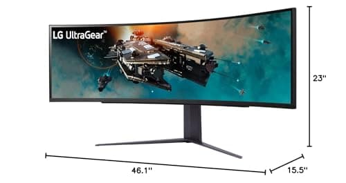LG 49" Ultragear DQHD (5120x1440) Curved Gaming Monitor, 240Hz, 1ms, VESA DisplayHDR 1000, HDMI 2.1, DisplayPort, 4-Pole HP Out DTS HP:X, AMD FreeSync Premium Pro, Tilt/Swivel/Height Stand, Black 9