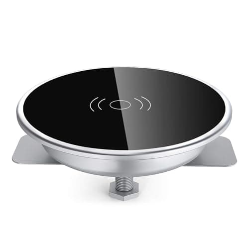 i.VALUX Desk Wireless Charger, 15W Fast Charging Pad for iPhone 17/16/15/14/13/12/11/Pro/Xs Max/XR/AirPods/Samsung Galaxy 10/S10+/S9,Hidden Embed in Furniture Desk Grommet Hole Qi Charger Station