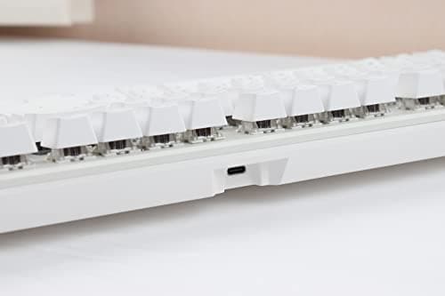 i-rocks K74M Illuminated Mechanical Keyboard - with Swappable Switches - 107keys, USB-C Detachable Cable, LED Backlit, PBT Double Shot Keycaps, Smart Wheel Control - White 6