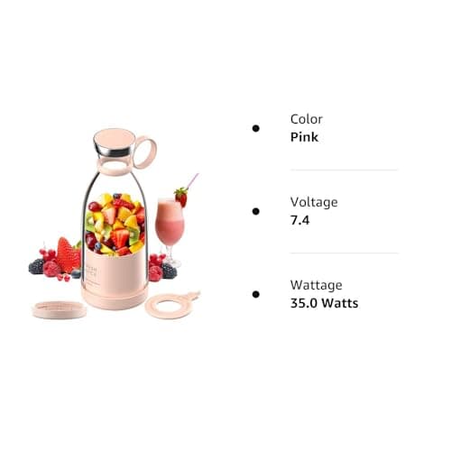 OTPEIR Portable Blender for Shakes and Smoothies with 11.83 Oz Travel Cup and Lid,Durable Stainless Steel Blades for Juice Blending Performance, Pink 10
