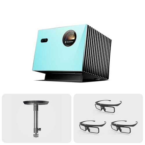 Valerion StreamMaster Plus 4K Triple Laser Projector with Ceiling Mount and DLP Link 3D Glasses（3 Pack）