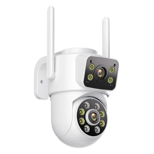 Reobiux Security Camera Outdoor with Dual Lens, 2.5K/6MP Outdoor Cameras for Home Security with Auto Tracking, Human Detection, 30m Color Night Vision, Two-Way Audio, IP66