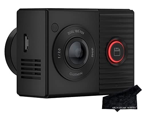 Garmin Dash Cam Tandem, 1440p Front and 720p Interior Lens 180 Degree FOV and Signature Series Cloth (Dash Cam Tandem)