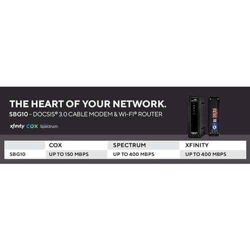ARRIS (SBG10-RB) - Modem Router Combo - DOCSIS 3.0 16 x 4 Gigabit & AC1600 WiFi, [Check with your provider for compatibility]400 Mbps Max Internet Speeds - Renewed 6