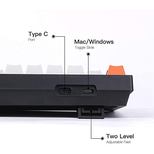 Keychron C1 87 Keys Wired Mechanical Keyboard for Mac Windows, 80% Layout Tenkeyless Gateron G Pro Red Switch White LED Backlit Double-Shot ABS Keycaps, USB-C Gaming Keyboard for Gamer/Typists/Office 5