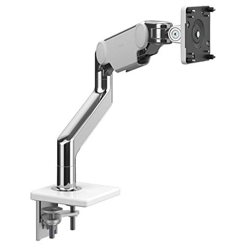 Humanscale M10 Adjustable Heavy Duty Monitor Arm with Angled/Dynamic Links - Two Piece Clamp Mount - Polished Aluminum M10CMWBTB