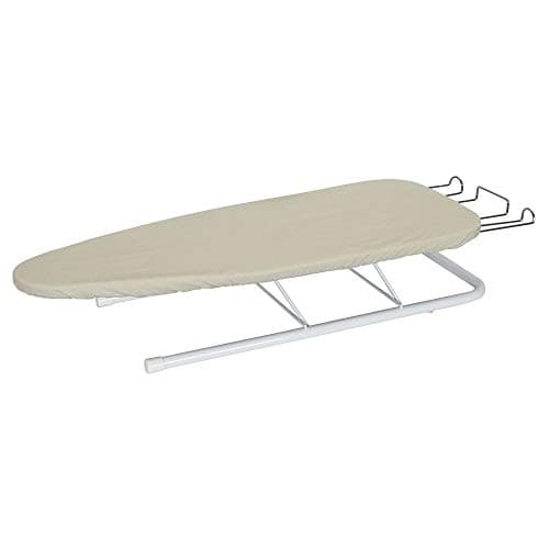 Household Essentials Tabletop Ironing Board with Iron Rest | Wood Top, Sturdy Metal Legs with Support Bars | Compact & Lightweight Ironing Board for Small Spaces, Dorms, Apartments | 30"x12"