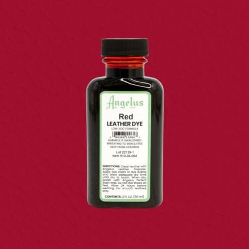 Angelus Leather Dye - Flexible Leather Dye for Shoes, Boots, Bags, Crafts, Furniture, & More 3oz, Dauber Included (Red) 6