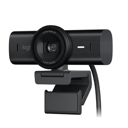 Logitech MX Brio Ultra HD 4K Streaming Webcam, 1080p at 60 FPS, USB-C, Webcam Cover, Works with Microsoft Teams, Zoom, Google Meet - Black (Renewed)