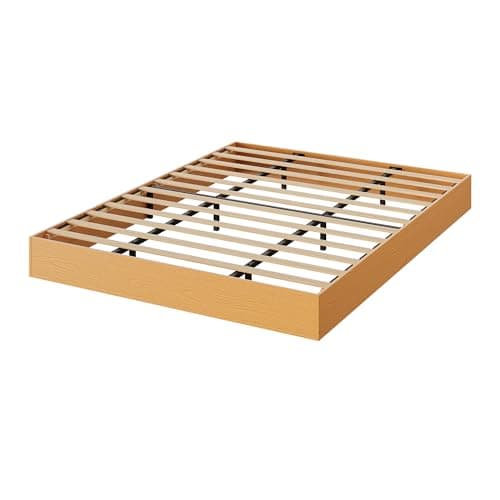 GarveeHome Queen Size Wood Platform Bed Frame, Wooden Bed Frame Without Headboard, Wood Slat Support, No Box Spring Needed, Easy Assembly, Pine 7