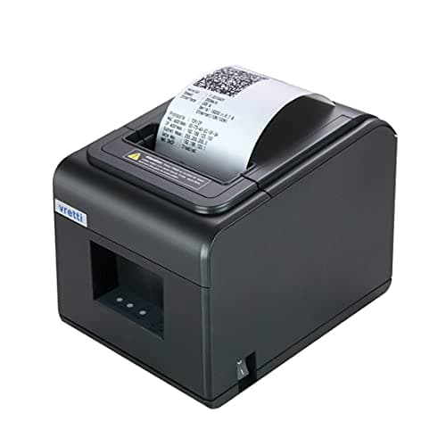 vretti Thermal Receipt Printer, 3'1/8 80mm Direct Thermal Printer with USB Serial LAN Port - Kitchen POS Printer ESC/POS Command Support Cash Drawer