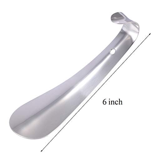 Shoe Horn Long Handle for Seniors Men Women,Metal Shoehorn Handled,Long-Handle Shoehorns Shoe Spoon Boot Horns,Shoes Stick Helper,6 Inch Travel Small Size Stainless Steel Short Shoe Tongue 5