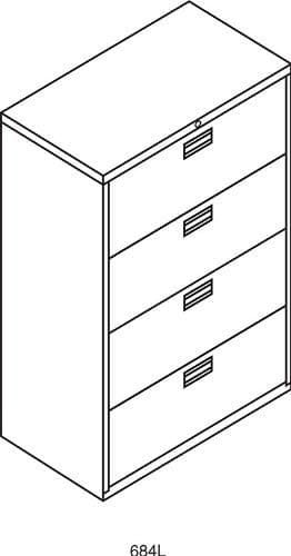 HON 684LL 600 Series 36-Inch by 19-1/4-Inch 4-Drawer Lateral File, Putty, (Model: HON684LL) 2