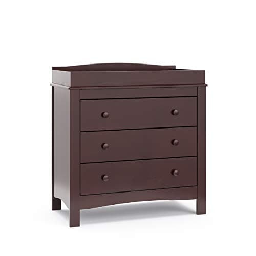 Graco Noah 3 Drawer Changing Table Dresser (Espresso) – GREENGUARD Gold Certified, Includes Interlocking Drawer System