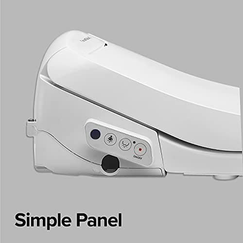 SmartBidet® SB-100R Electric Smart Bidet Seat for Elongated Toilets with Remote Control, Stainless Steel Nozzle with Removable Nozzle Cap, Slim 10