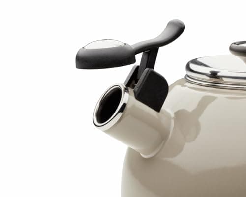 Circulon Enamel on Steel Whistling Teakettle/Teapot With Flip-Up Spout, 2 Quart - Gray 8