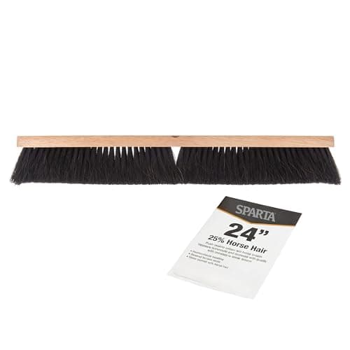 SPARTA Flo-Pac Horsehair Floor Sweep, Floor Brush for Cleaning, 24 Inches, Black