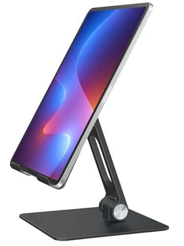 ALASHI Tablet Stand for Desk, Multi-Angle Adjustable, Foldable Portable Tablet Stands, Ergonomic Design Tablet Holder Compatible with 4 to 13 Inches Tablets, Black