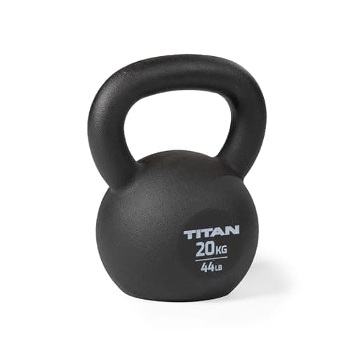 Titan Fitness 20 KG Cast Iron Kettlebell, Single Piece Casting, KG and LB Markings, Full Body Workout…