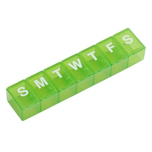 EZY DOSE Weekly (7-Day) Daily Pill Case, Medicine Planner, Vitamin Organizer, Supplement Container, Convenient and Easy to Use, Large Compartments, Travel Friendly, Color May Vary, BPA Free