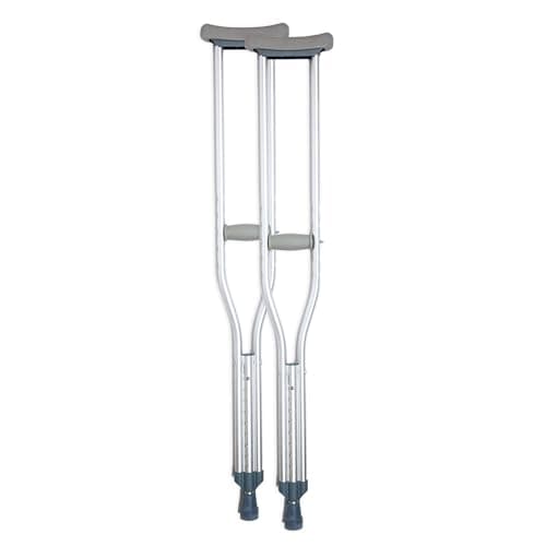 BodyMed Aluminum Crutches, Tall (Pair) - Adjustable Height (5'10" - 6'6"), Lightweight Design, Padded Underarm Cushions & Hand Grips, Non-Slip Rubber Tips - Supports Up to 300 Pounds