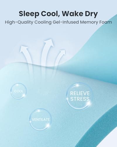 Dreamsmith Twin XL Mattress Topper - 3 Inch Cooling Gel Memory Foam Mattress Pad for Pressure Relief, Bed Topper with Removable Washable Soft Cover Non-Slip, CertiPUR-US & Oeko-Tex Certified 5
