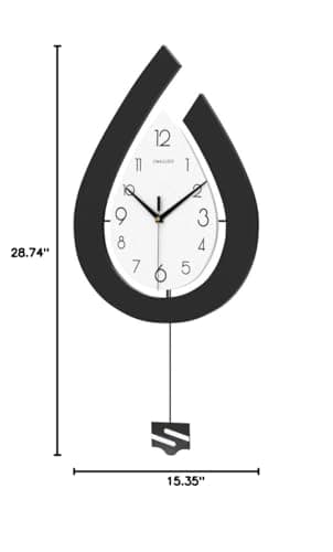 JTWALCLOCK Large Wall Clock for Living Room Decor Big Pendulum Modern Wall Clock Silent Non Ticking Battery Operated 28.7 Inch Clock for Kitchen Bedroom Bathroom Office Indoor Home Decorative 9