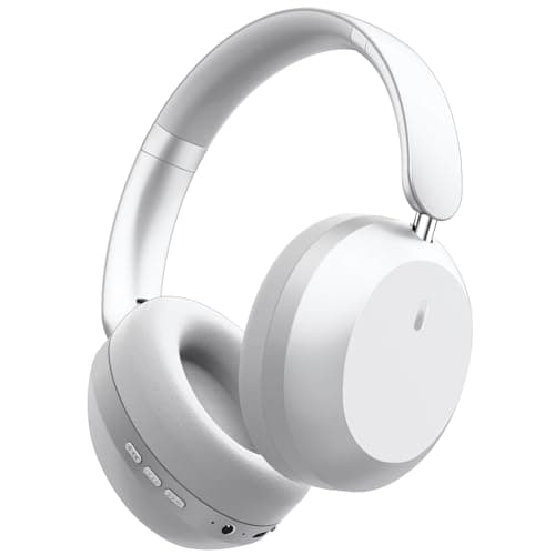 Y05 Bluetooth Headphones Wireless Over Ear Active Noise Cancelling with Microphone 48 Hours Playtime, High Sound Quality Foldable Soft Earpads Earphones for Travel - Silver