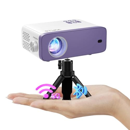Mini Projector, VOPLLS 1080P Full HD WiFi Bluetooth Video Projector, Portable Outdoor Home Theater Movie Projector, 50% Zoom, Compatible with HDMl, USB, AV, Smartphone/Tablet/Laptop (15000L)