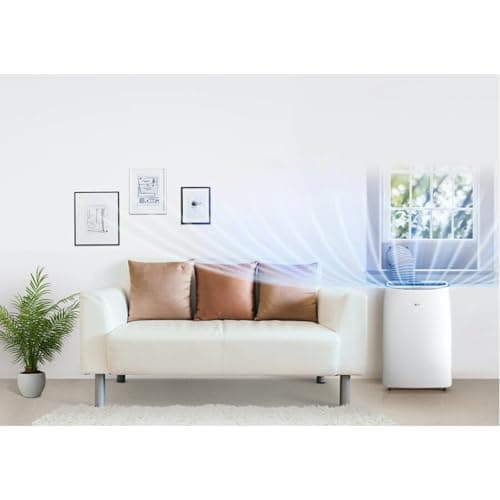 LG 7,000 BTU (DOE) 10,000 BTU (ASHRAE) Portable Air Conditioner, 115V, Cools 300 Sq.Ft. (12' x 25' Room Size), Quiet Operation, LCD Remote Control, and Window Installation Kit, White 2