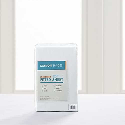 Comfort Spaces Coolmax Moisture Wicking Fitted Sheet ONLY Super Soft, Fade Resistant, All Elastic Deep Pocket Fits Up to 16" Mattress - Warm Weather Cooling Sheets for Night Sweats, King, White 7