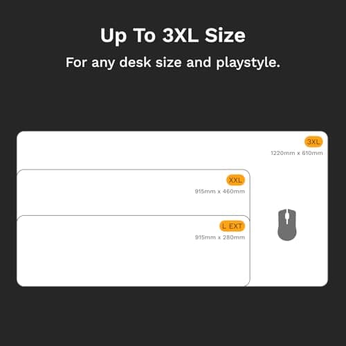 GLORIOUS Gaming Mouse Pad GMP 2 - XXL - Spill-Proof Mouse Pad, Optimised for Gaming Sensors, Balanced Surface for Speed & Control, Stitched Edges - 915mm x 460mm x 3mm - White 2XL Desk Mat 7