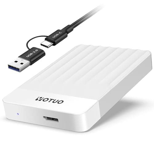 YOTUO Portable External Hard Drive Storage Expansion Mobile HDD USB 3.0 for PC, Mac, Desktop, Laptop, PS4, PS5, Xbox One X/S, Xbox 360, Xbox Series X/S, Office & Game (White, 1TB)