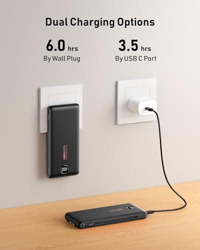 Portable Charger Power Bank Built in Cables and Wall Plug, 10000mAh iPhone Battery Pack Fast Charging, USB C External Slim Power Bank, Travel Essentials Compatible with iPhone 17 16 15 14 iPad, Black 7