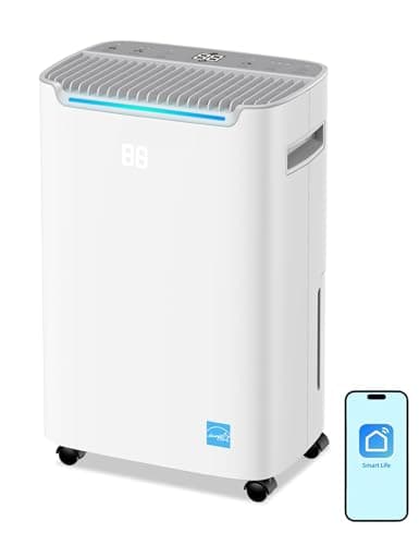 70 Pint Energy Star Dehumidifier, 4,500 Sq. Ft Quiet Smart Dehumidifier with Drain Hose, Auto Defrost, Humidity Control for Basement, Bedroom, Bathroom, Living Room & More Areas