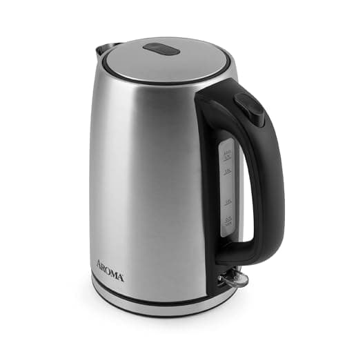 1.7L / 7-Cup Stainless Steel Electric Kettle with Cordless Pouring, Automatic Keep Warm Mode, Powerful & Quick 1750 Wattage (AWK-1402SB)