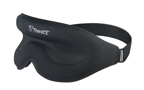 TheraICE Sleep Mask + Cooling Gel Relief - Sleep Eye Mask Blackout Blindfold Cold - 3D Contoured Relaxing No Pressure Eye Cover to Block Light for Comfortable Soothing Night Sleeping/Men & Women 5