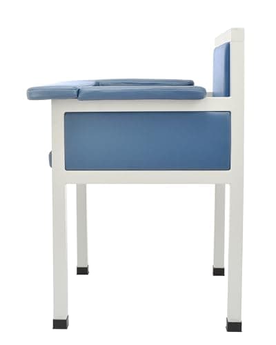 Vivacomfort Luxe Upholstered Blood Drawing Chair – Padded Phlebotomy Seat w/Adjustable Armrest & Steel Framing – Ideal for Hospitals & Medical Facilities (Blue) 7