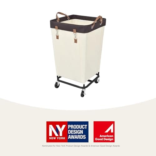 StorageWorks 160L Laundry Basket with Wheels, Large Rolling Hampers for Clothing Organizer, Dirty Clothes Basket for Hotel, Home, Closet, Dorm, Beige 8